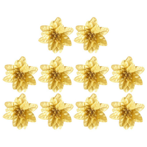 Happyyami Christmas Decor 10PCS Christmas Glitter Poinsettia Flowers Artificial Christmas Flowers Glitter Christmas Tree Poinsettia Decorations for Xmas Wedding Party Wreath Home Decoration Happyyami Christmas Decor 10PCS Christmas Glitter Poinsettia Flowers Artificial Christmas Flowers Glitter Christmas Tree Poinsettia Decorations for Xmas Wedding Party Wreath Home Decoration