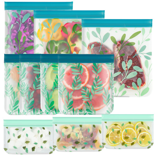 10 Pack Dishwasher Safe Reusable Food Storage Bags,Leakproof Reusable Freezer Bags(3 Reusable Gallon Bags,4 Reusable Sandwich Bags,3 Reusable Kids Snack Bags) for Snack Meat Food Fruit Cereal-BPA FREE 10 Pack Dishwasher Safe Reusable Food Storage Bags,Leakproof Reusable Freezer Bags(3 Reusable Gallon Bags,4 Reusable Sandwich Bags,3 Reusable Kids Snack Bags) for Snack Meat Food Fruit Cereal-BPA FREE