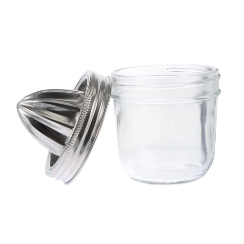 YARDWE Mason Jar Juicer Lid, Stainless Steel Lemon Juicer Manual Citrus Juicer Citrus Kitchen Juicer Cup for Fruit Juice, Lemonade, Orange Juice (280ml
