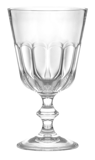 Red Co. Set of 6 Unbreakable Reusable Acrylic Plastic 13.5 Fl Oz Stemmed Water Goblets, Clear
