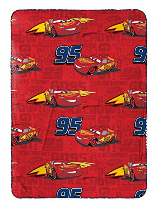 Disney/Pixar Cars 3 Kachow Red Plush 40" x 50" Travel Blanket with Lightning McQueen (Official Disney/Pixar Product) Disney/Pixar Cars 3 Kachow Red Plush 40" x 50" Travel Blanket with Lightning McQueen (Official Disney/Pixar Product)