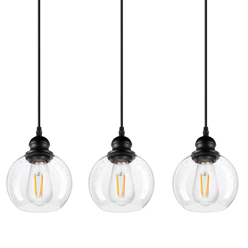 Modern Pendant Light Fixtures, Industrial Hanging Ceiling Lamp, Seeded Glass Shade, Vintage Black Pendant Lighting for Kitchen Island Living Room Hallway Bedroom Dining Hall Office Stairway(3 Pack) Modern Pendant Light Fixtures, Industrial Hanging Ceiling Lamp, Seeded Glass Shade, Vintage Black Pendant Lighting for Kitchen Island Living Room Hallway Bedroom Dining Hall Office Stairway(3 Pack)