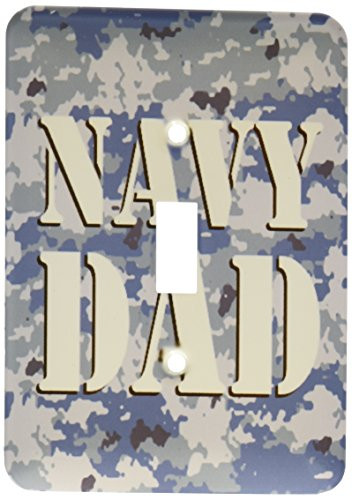3dRose Lsp_15406_1 Navy Dad Blue Camouflage Single Toggle Switch