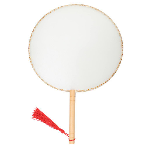 Chinese Round Fan, Classical Wooden Handle Round Silk Traditional Palace Paddle Dance Fan Double Sided Pattern Tassel Handle Fan Gift Decoration (emulation silk), Chinese Round Fan, Classical Woo