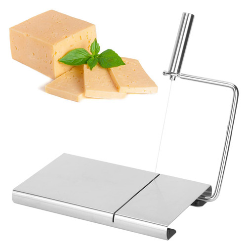 Cheese Slicer With Wire, Stainless Steel Cheese Slicer - Multipurpose Cheese Slicer Board & Food Cutter with Accurate Size Scale for Cutting Cheese Butter Vegetables, Cheese Slicer With Wire, Sta