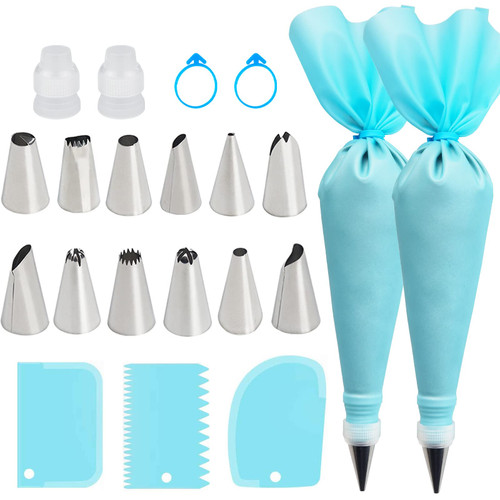 Piping Bags and Tips Set, Cake Decorating Supplies for Baking with Reusable Pastry Bags, Silicone Rings,Standard Converters,Cake Tools Cookie Icing Cakes Cupcakes Piping Bags and Tips Set, Cake Decorating Supplies for Baking with Reusable Pastry Bags, Silicone Rings,Standard Converters,Cake Tools Cookie Icing Cakes Cupcakes
