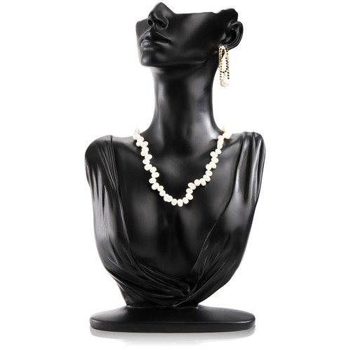 Peohud Jewelry Mannequin Display, Necklace Display Stand for Selling, Black Resin Pendant Jewelry Bust Organizer Holder for Earrings, Rings, Boutique, Trade Show Peohud Jewelry Mannequin Display, Necklace Display Stand for Selling, Black Resin Pendant Jewelry Bust Organizer Holder for Earrings, Rings, Boutique, Trade Show