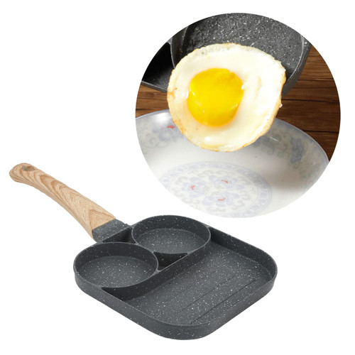 Nonstick Egg Frying Pan,Egg Frying Pan,Egg Burger Maker Pan 3 Section Divided Grill Frying Pan Non Stick Omelet Pan Cooking Pan for Breakfast, Egg, Bacon and Burgers
