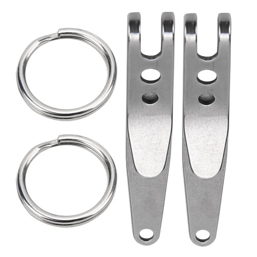plplaaoo Stainless Steel Suspension Pocket Clip, 2Pcs Suspension Pocket Belt Clip, Key Holder with Detachable Keychain, Suspension Pocket Clip for Men Home Office Supplies Indoor Outdoor