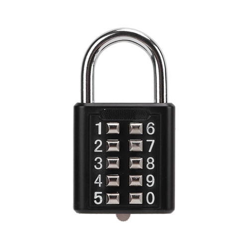 Security Padlock,10 Digit Push Button Combination Padlock, Button Combination Security Padlock Digital Lock, Outdoor Waterproof Padlock for Gym, Sports Locker, Cabinet Gate, Toolbox, Suitcase