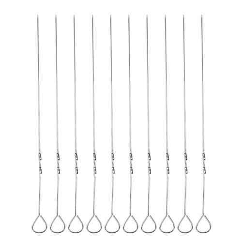 plplaaoo Shish Kabob Skewers, 10pcs Kabob Skewers,Reusable Metal Skewers for Grilling,Stainless Steel BBQ Skewers for Meat Kabobs,Fruit Kabobs,BBQ,Barbeque Snacks,etc