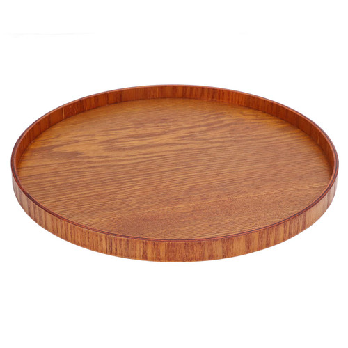 Serving Tray Wooden Tray Round Food Tray Durable Simple Bamboo Serving Tray Wooden Breakfast Tray Tea Serving Serving Tray to eat(21cm)
