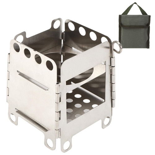 Wood Burning Camping Stoves,plplaaoo Folding Camping Stove, Portable Foldable Stainless Steel Stove with Carry Bag, Ultralight Backpacking Stove for Camping Picnic BBQ Hiking Wood Burning Camping Stoves,plplaaoo Folding Camping Stove, Portable Foldable Stainless Steel Stove with Carry Bag, Ultralight Backpacking Stove for Camping Picnic BBQ Hiking