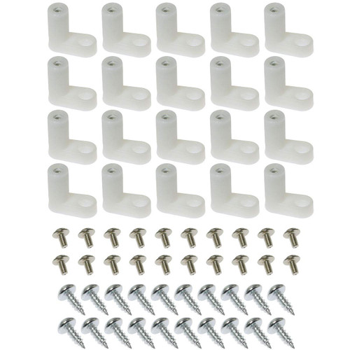 TAODAN 20PCS L Shape Insulated PCB Spacer Plastic PCB Board Mounting Feet L Type PCB Feet with Screws for Arcade Gaming Board Replacement Parts