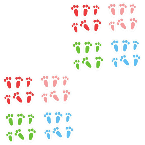 BESTOYARD 48 Pcs Easter Stickers Rabbit Footprints Ceiling Decal Easter Floor Sticker Bunny Footprints Decals Kids Room Decor Kids Room Wall Decals Kids Decor Easter Floor Clings Decorations