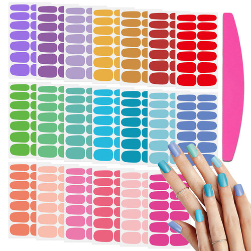 SILPECWEE 20 Sheets Easter Nail Wraps for Women Candy Color Nail Polish Strips Self Adhesive Nail Polish Stickers Gel Nail Strips Fingernails Manicure Sticker Nail Accessories with 1pc Nail File