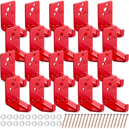 20 Pack Fire Extinguisher Mount Universal Fire Extinguisher Bracket 5 to 40 lb Fire Extinguisher Wall Mount Bracket Fire Extinguisher Holder Fire Extinguisher Wall Hook Hanger (Novelty Style)