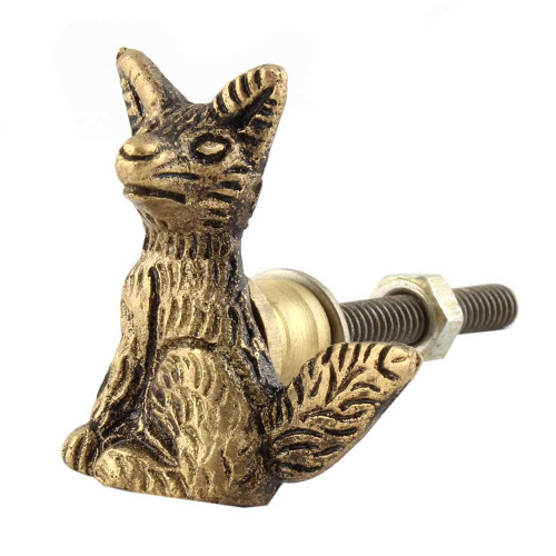 Indian Shelf 4 Pieces Nursery Knobs for Dresser | Fox Furniture Hardware Pulls and Knobs | Gold Furniture Pulls | Brass Decorative Knobs | Decorative Cabinet Knobs | Dresser Drawer Knobs