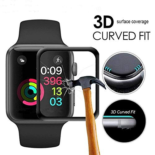 Rumfo 2 Pack - Compatible with Apple Watch Screen Protector Series 4 44mm, 3D Curved Edge Full Coverage Anti-Scratch Tempered Glass HD Film for Apple Watch Series 4 44mm (Black, 44mm) Rumfo 2 Pack - Compatible with Apple Watch Screen Protector Series 4 44mm, 3D Curved Edge Full Coverage Anti-Scratch Tempered Glass HD Film for Apple Watch Series 4 44mm (Black, 44mm)