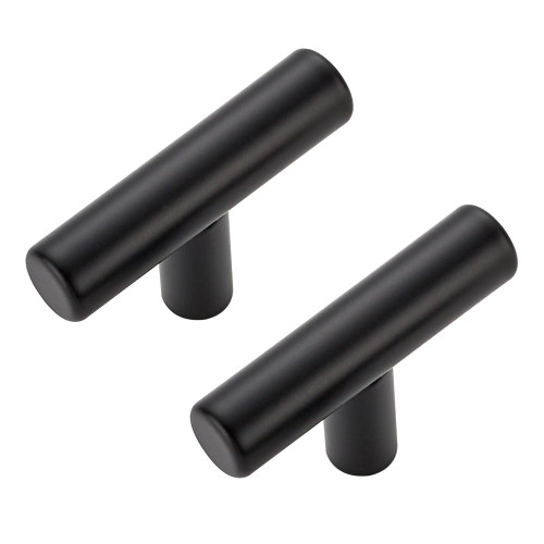 20 Pack Matte Black Cabinet Knobs - Kitchen Cabinet Knobs Black Cabinet Pulls for Kitchen Cabinet Drawer Stainless Steel Dresser Knobs for Cabinet Hardware 2in Length Single Hole T Bar
