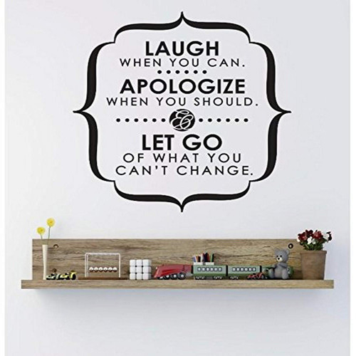 Design with Vinyl RE 2 C 2419 Laugh Apologize Let Go Image Quote Vinyl Wall Decal Sticker, 16 x 24", Black Design with Vinyl RE 2 C 2419 Laugh Apologize Let Go Image Quote Vinyl Wall Decal Sticker, 16 x 24", Black