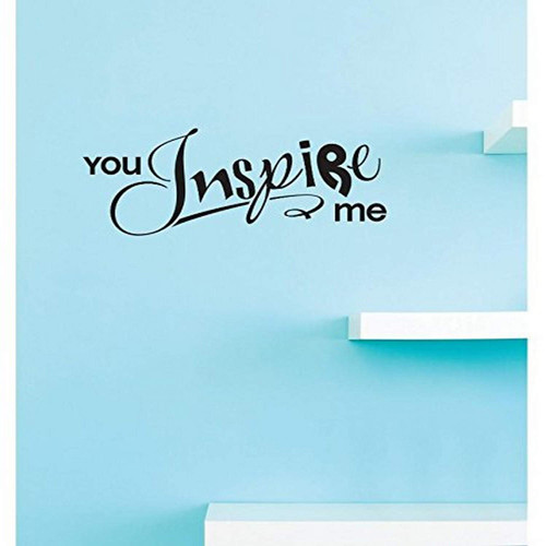 Design with Vinyl RE 3 C 2389 You Inspire Me Quote Vinyl Wall Decal Sticker, 20 x 40", Black Design with Vinyl RE 3 C 2389 You Inspire Me Quote Vinyl Wall Decal Sticker, 20 x 40", Black