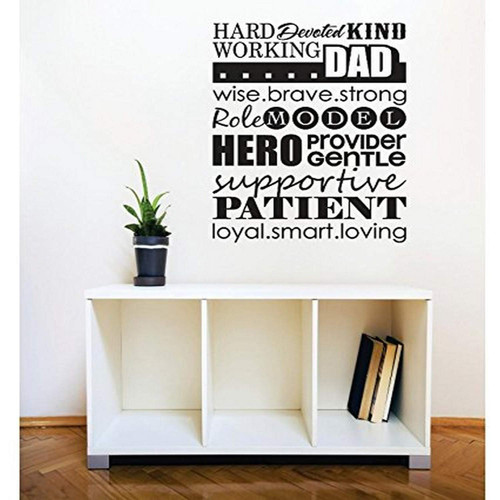 Design with Vinyl RE 3 C 2401 Hard Devoted Kind Working Dad Image Quote Vinyl Wall Decal Sticker, 20 x 30", Black Design with Vinyl RE 3 C 2401 Hard Devoted Kind Working Dad Image Quote Vinyl Wall Decal Sticker, 20 x 30", Black