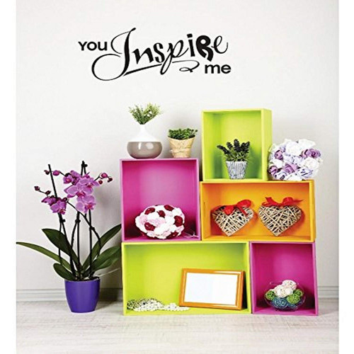 Design with Vinyl RE 3 C 2415 You Inspire Me Quote Vinyl Wall Decal Sticker, 20 x 40", Black Design with Vinyl RE 3 C 2415 You Inspire Me Quote Vinyl Wall Decal Sticker, 20 x 40", Black