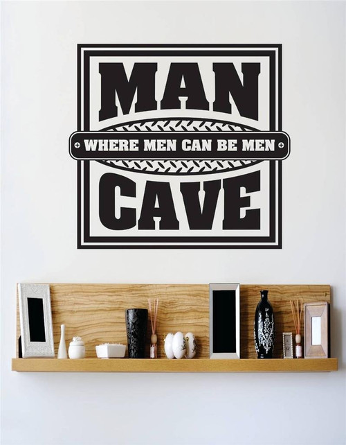Design with Vinyl RE 4 C 2233 Man Cave Men Where Men Can Be Men Image Quote Vinyl Wall Decal Sticker, 20 x 20", Black