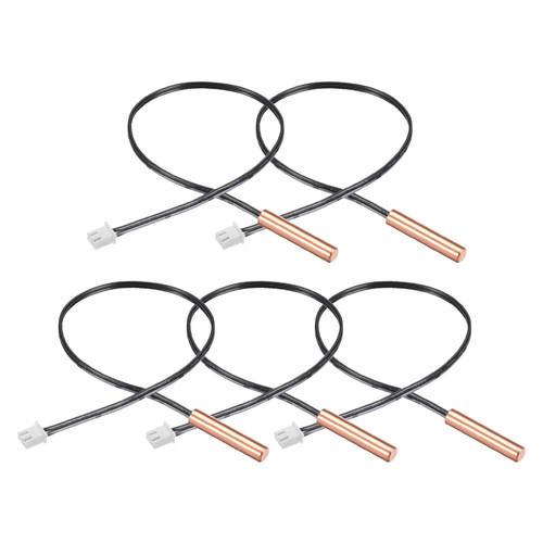 Rebower NTC Thermistor Probe 20K 1.3ft Waterproof Copper Temp Sensor Probe, [for Digital Temperature Transmitter] - 5pcs