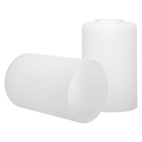 Rivqahra 2 Pack Clear Frosted Glass Lamp Shade Replacement Globes & Cover, 6" Tall, 3.94" Diameter, Light Fixture Cylinder Anti-glare Shade with 1 5/8 Inch Fitter for Chandelier Pendant Wall Sconces