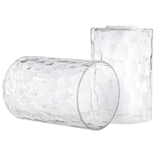Rivqahra 2 Pack Clear Hammered Glass Lamp Shade Replacement Globe & Cover for Lighting Fixture, 6" Tall, Water Ripple Cylinder Glass Shade for Pendant Light Chandelier Wall Sconces, 1-5/8 inch Fitter