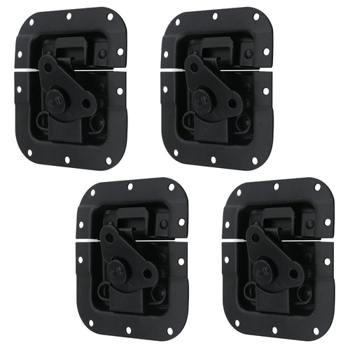 Risbay 4Pcs 4.41"x4.09" Black Butterfly Twist Spring Loaded Recessed Latch for Road Case,Flight Case