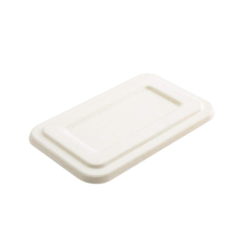 Restaurantware LIDS ONLY: Pulp Tek White Lids For 2 Compartment Take Out Containers, 100 Bagasse Lids For 34 Ounce Containers - Containers Sold Separately, Made From Natural Sugarcane