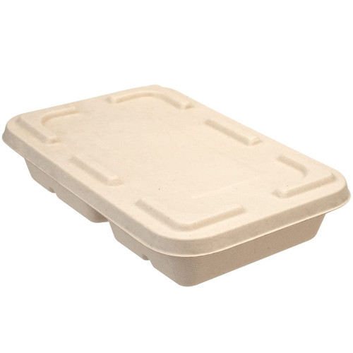 Restaurantware LIDS ONLY: Pulp Tek 9.5 x 6.4 Inch Lids For To Go Containers, 100 Sustainable Lids For Containers - Containers Sold Separately, Made From Sugarcane Fibers, Bagasse Lids For Trays