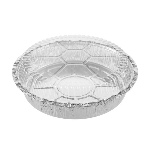 Restaurantware LIDS ONLY: Foil Lux Plastic Lids For 8 Inch To Go Pans, 100 Round Plastic Dome Lids - Pans Sold Separately, Dome Design, Clear Plastic Lids For Aluminum Take Out Containers