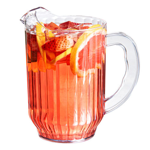 Restaurantware Base 60 Ounce Beer Pitcher, 1 Durable Restaurant Pitcher - Hard Plastic, Serve Soda, Lemonade, Juice, or Sangria, Clear Plastic Water Pitcher, For Bars, Parties, or Homes