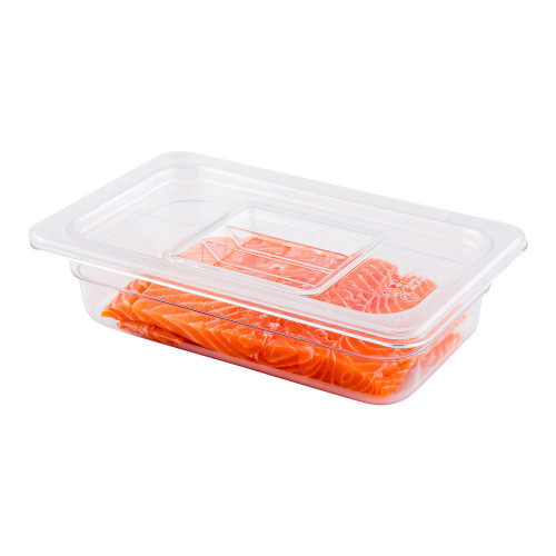 Restaurantware Met Lux Rectangle Clear Plastic Lid - Fits 1/4 Size Cold Food Storage Container - 10 count box