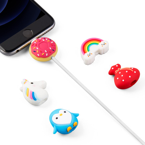 Cute Cable Protector for iPhone Cable, SUNGUY 5pcs Animal Charger Protector, USB Charger Cord Protector, Cable Saver