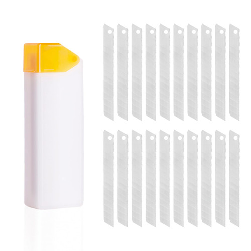 9mm Utility Knife Replacement Blades, Vinyl Knife Blades Window Film 60 Degree Retractable Cutting Snap Off Blades with Blade Breaker and Recycling Box, Art Knife Snap-Off Blades 20PCS