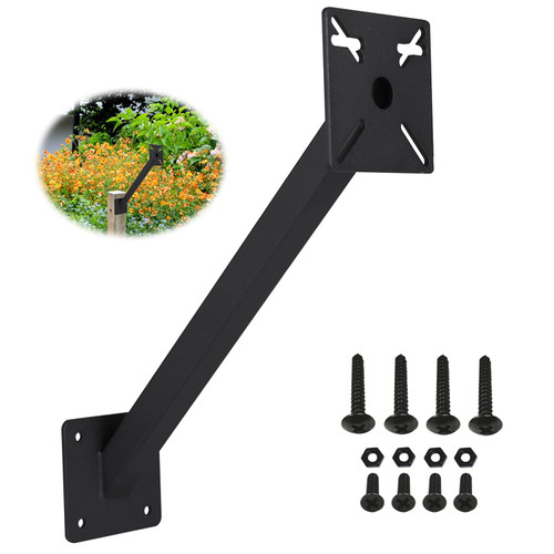 YZZHAJ Keypad Mounting Post Bracket, Heavy Duty Universal Gooseneck Pedestal Mount for Keyboard on Automatic Gate Opener Systems or Garage Door, Black