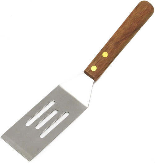 Wooden Handle Slotted Cookie Spatula, Stainless Steel, 8 In Wood, Natural