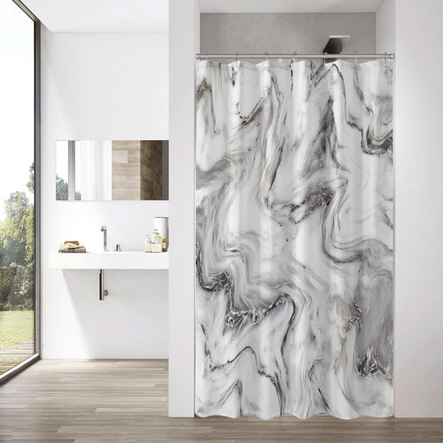 MitoVilla Small Stall Shower Curtain 36 x 72, Grey Marble Half Size Shower Curtain, Modern Abstract Narrow Shower Curtain for Bathroom Decor, 36 inch Fabric Shower Curtain Set with Hooks MitoVilla Small Stall Shower Curtain 36 x 72, Grey Marble Half Size Shower Curtain, Modern Abstract Narrow Shower Curtain for Bathroom Decor, 36 inch Fabric Shower Curtain Set with Hooks