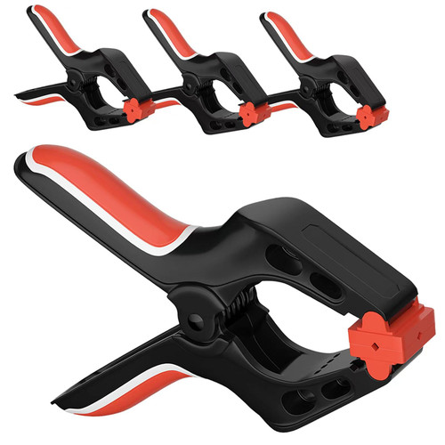 6 Inch Spring Clamps for Woodworking, 4pcs Large Heavy Duty Clamps with 3 inch Jaw Opening, Plastic Clips Clamps for Crafts, Backdrop, DIY, Gluing
