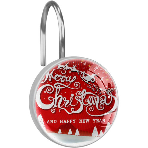 Shower Curtain Hooks, Rust Proof Shower Curtain Rings for Bathroom, Decorative Shower Curtain Hooks Hangers for Shower Curtain Rod, Merry Christmas Snow Day Shower Curtain Hooks, Rust Proof Shower Curtain Rings for Bathroom, Decorative Shower Curtain Hooks Hangers for Shower Curtain Rod, Merry Christmas Snow Day