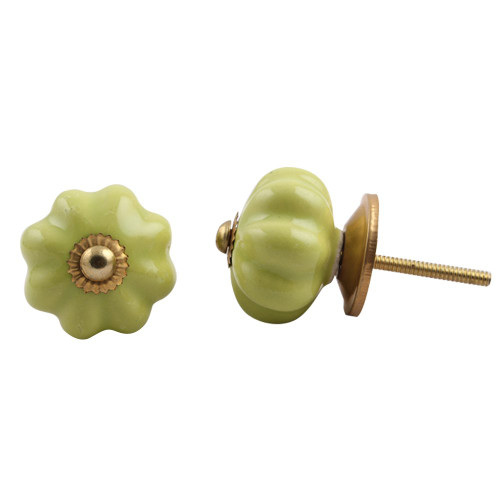 Indian Shelf 12 Pack Knobs for Dresser Drawers|Solid Vintage Dresser Knobs|Green Pulls & Knobs Gold|Ceramic Farmhouse Kitchen Cabinet Pulls|Kitchen Door Knobs|Vintage Knobs for Cabinets & Drawers