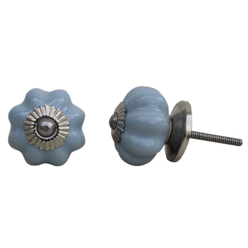 Indian Shelf 4 Pieces Drawer Hardware Knobs | Solid Decorative Dresser Knobs | Dresser Pulls and Knobs Vintage Grey | Modern Cabinet Pulls Ceramic | Dresses Knobs | Door Knobs Cabinet