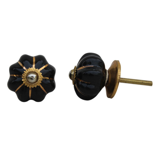 Indian Shelf 10 Pieces Cabinets Knobs | Solid Farmhouse Drawer Knobs | Dresser Knobs Kids Black | Furniture Hardware Pulls and Knobs Ceramic | Drawer and Cabinet Pulls | Western Door Knobs