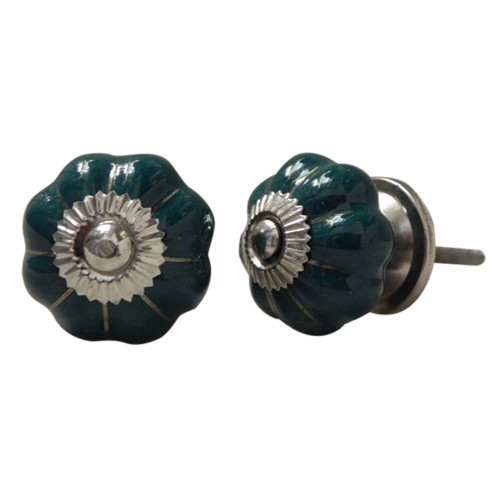 Indian Shelf 4 Pieces Dresser Drawer Knobs Vintage | Solid Dressers Knobs | Green Bathroom Knobs and Pulls | Ceramic Door and Drawer Pulls | Vintage Knobs | Knobs for Bathroom Cabinets