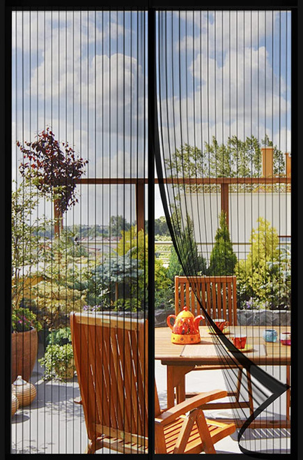 Magnetic Screen Door?Screen Door Mesh?Keep Bugs Out, Heavy-Duty Mesh Curtain,Pet and Kid Friendly, Works with Front Doors, Sliding Doors?36 x 84 Inches) ?Black